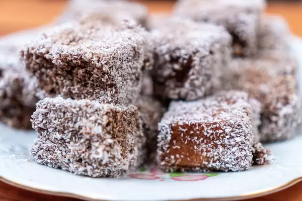Chocolate Cakes with Ground Coconut served on the plate (Flip 2020)