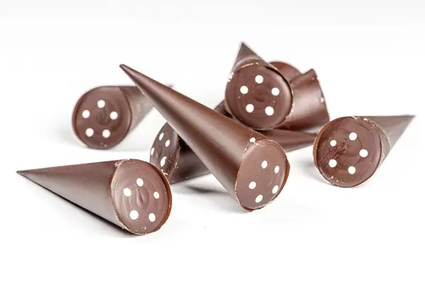 Chocolate candies on a white background