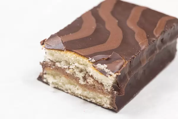 Chocolate Cookie with cream on the white background