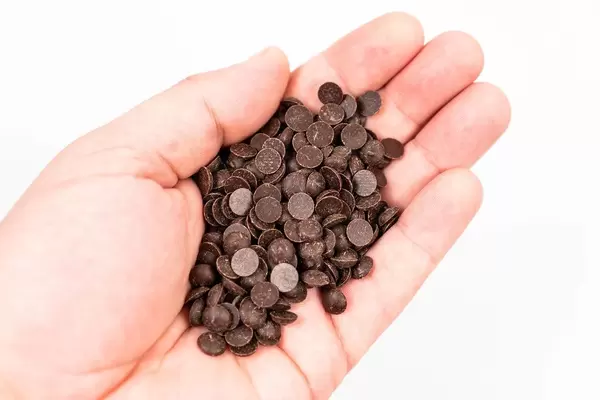 Chocolate Drops decoration in the hand