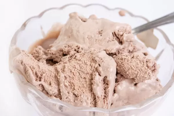 Chocolate Ice Cream served in the bowl