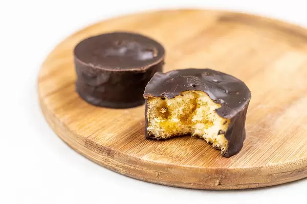Chocolate Muffins served on the wooden board