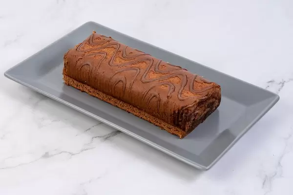 Chocolate Roll Cake on the plate