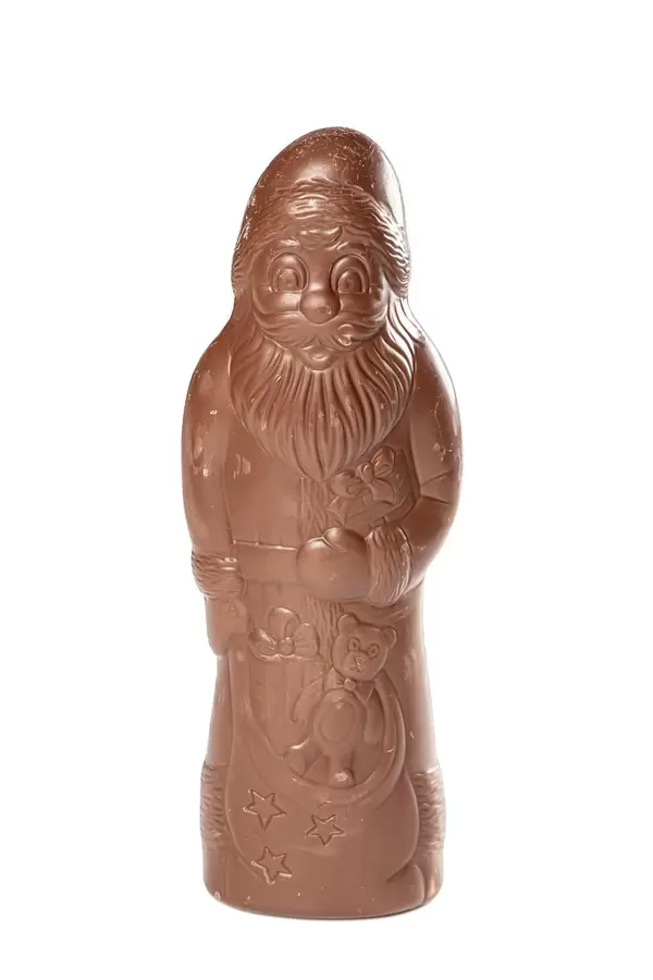 Chocolate santa claus, holiday concept