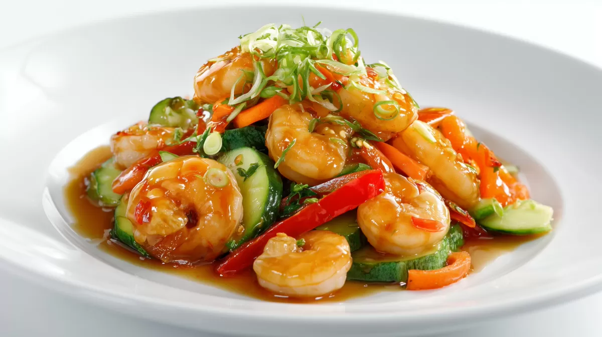 Chop Suey mit Garnelen und buntem Gemüse