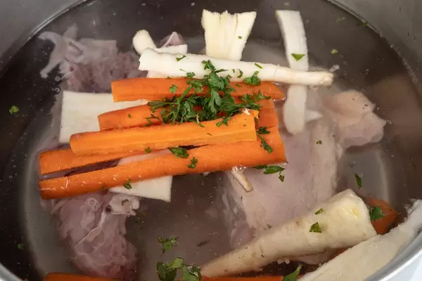 Chopped Carrot and Parsnip with Chicken back in the soup (Flip 2019)