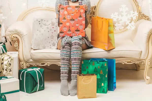 Christmas and happy new year shopping concept