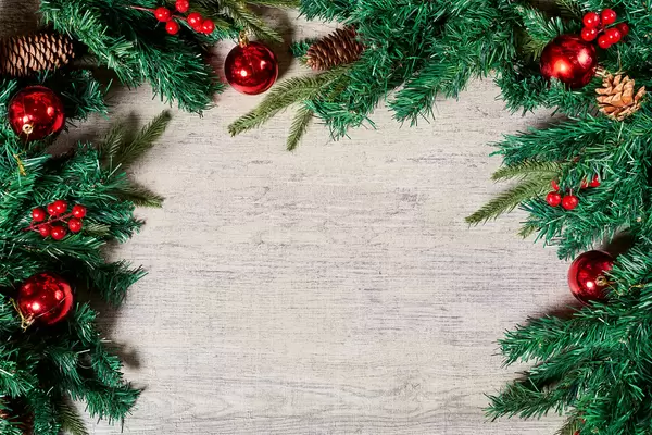 Christmas and New Year background with fir branches