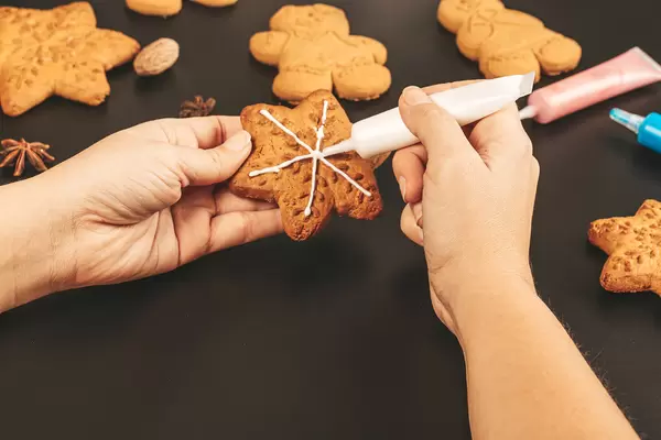 Christmas bakery. Festive food, cooking process, family culinary
