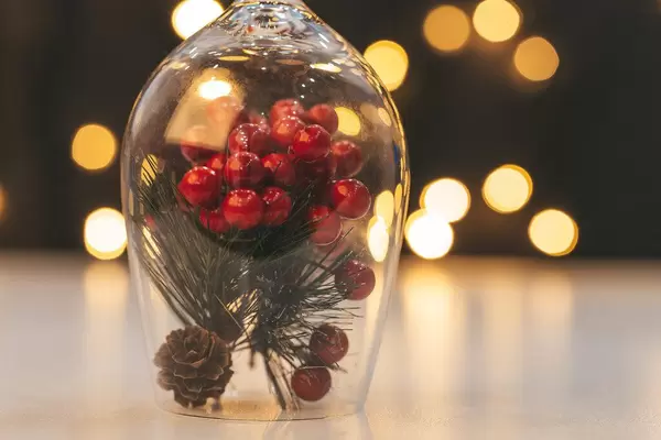 Christmas decor on bokeh background (Flip 2019)