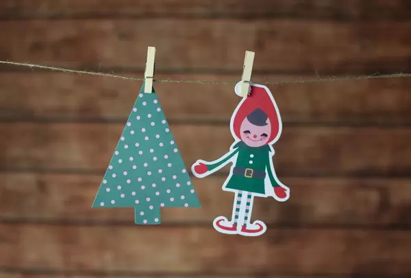 Christmas decoration on wooden background