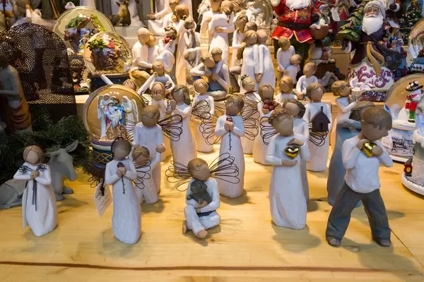 Christmas figurines in a store