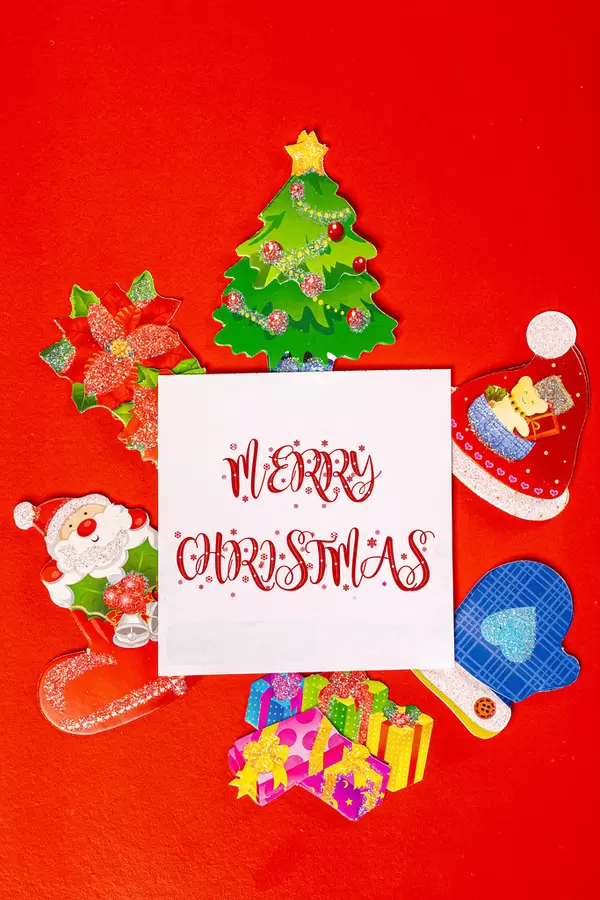 Christmas frame with inscription merry christmas