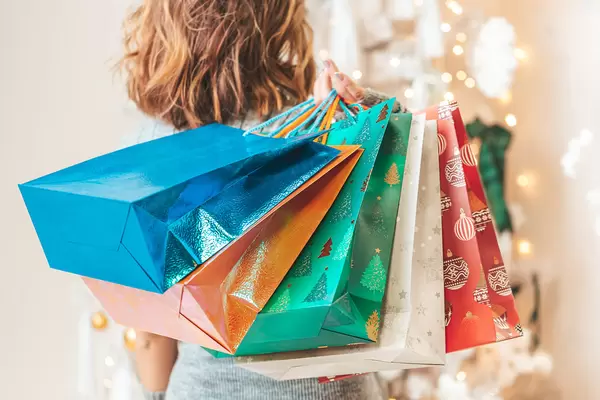 Christmas holiday time gift shopping concept