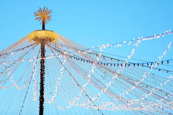 Christmas lights, decoration at Christmas fair