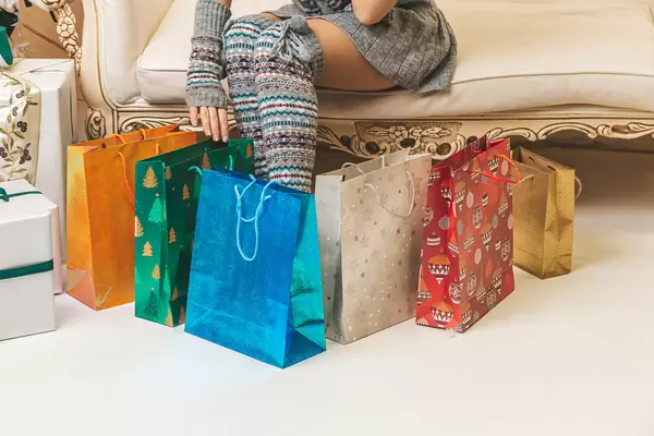 Christmas mood, preparing gifts and surprises for loved ones, shopping concept