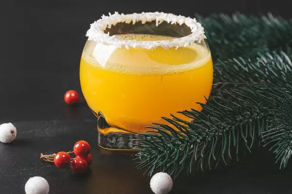 Christmas orange cocktail on dark background (Flip 2019)