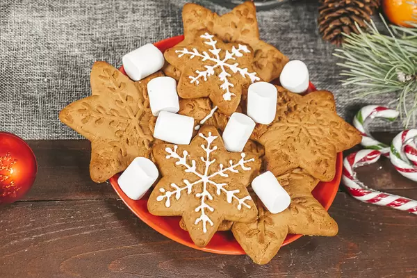 Christmas sweets and gingerbread on the table