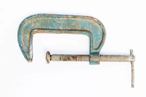 Clamp compression tool on white