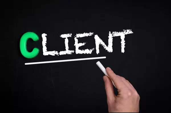 Client text on blackboard