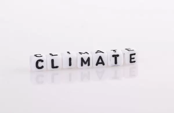 Climate text on white background
