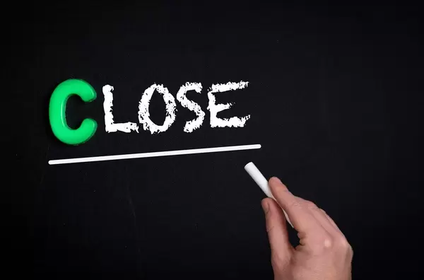 Close text on blackboard