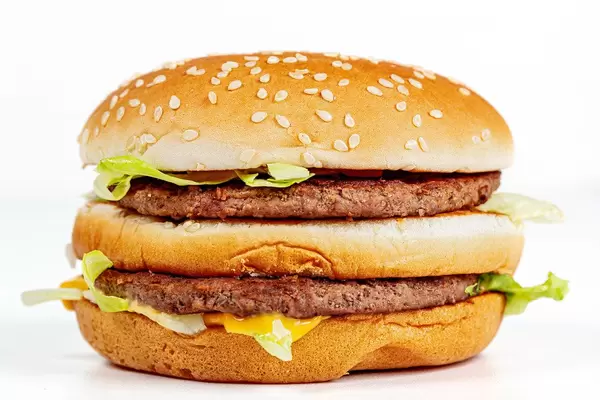 Close-up, burger with two cutlets