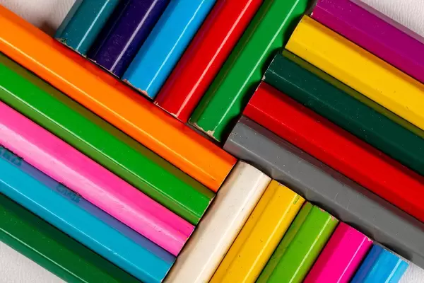 Close-up, colored pencils background