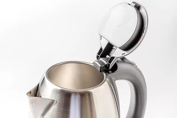 Close-up, electric kettle with open lid