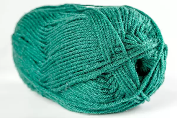 Close-up, green skein of thread for knitting