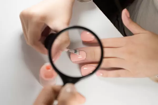 Close Up Hands of an Adult Woman Doing Manicure at Home