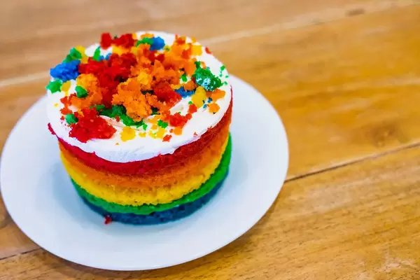 Close up of a delicious rainbow cake  (Flip 2019)