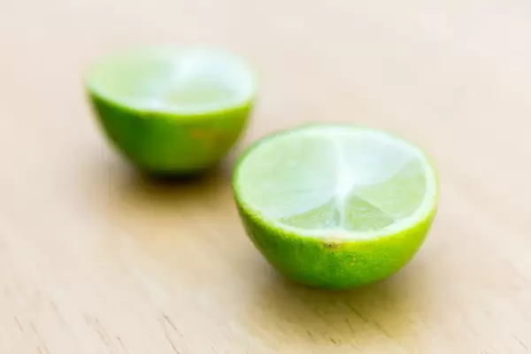 Close-up of a halved lime