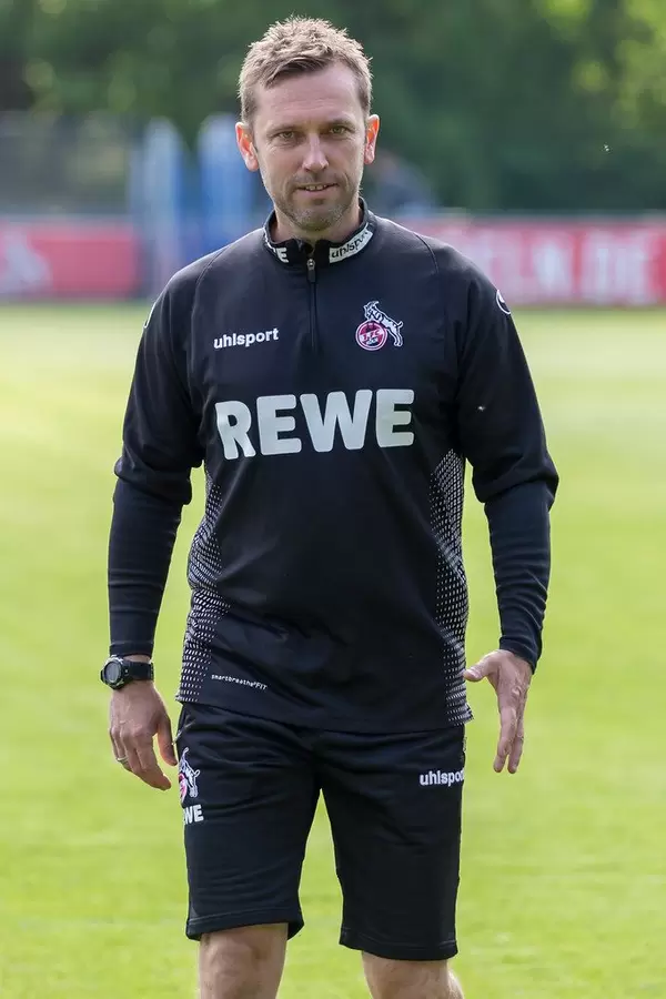 Close-up of André Pawlak, the new German football coach of the 1. FC Köln (Cologne) after the first team training