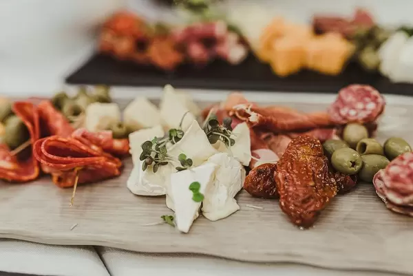 Close Up Of Camambert, Dried Toamtoes And Salami Mix (Flip 2019)