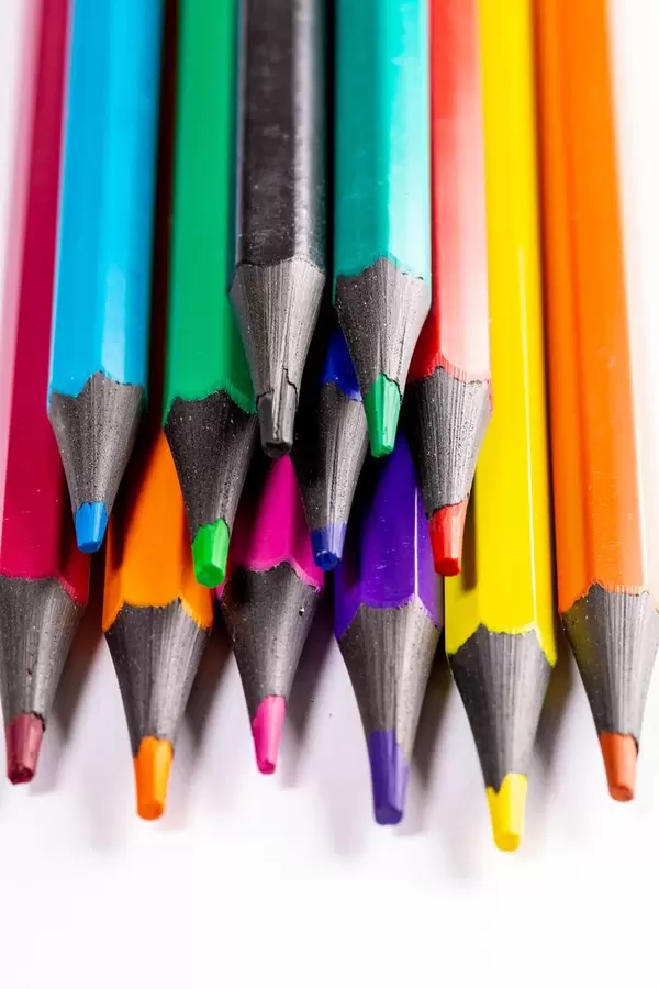 Close up of color pencil on white background (Flip 2019)