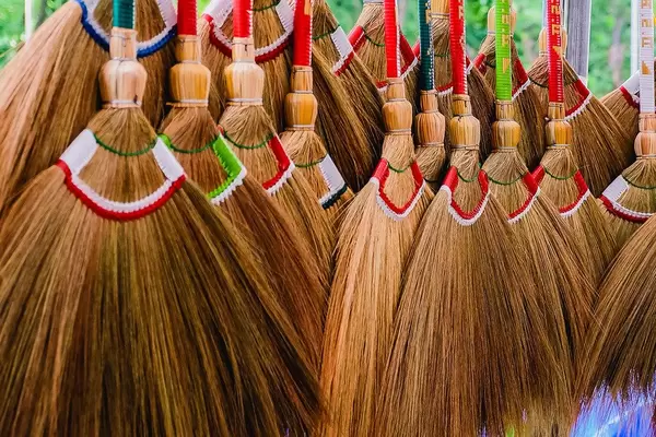 Close up of colorful broomsticks (Flip 2019)