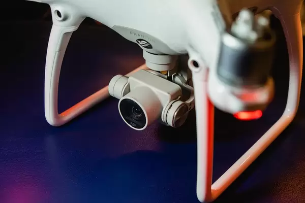 Close up of drone camera