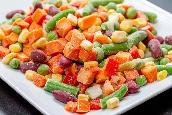 Close - up of frozen vegetable mix (Flip 2019)