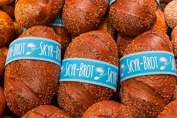 Close-up of healthy baked Skyr-Bread