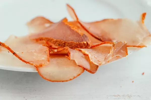 Close up of meat slices