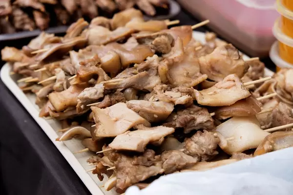 Close up of pork barbeque on a tray (Flip 2019)