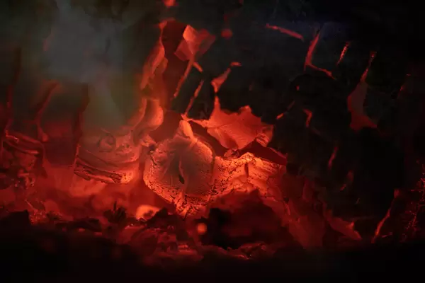 Close Up Of Red Flames On Fire