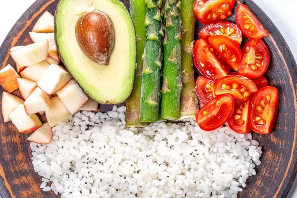 Close up of rice with vegetables and Chia seeds (Flip 2019)