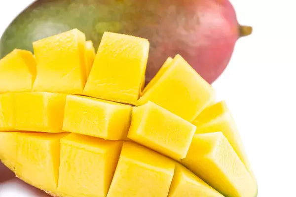 Close-up of sliced ripe mango