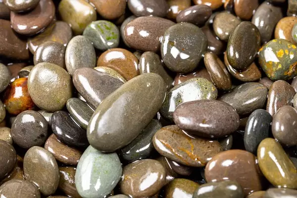 Close-up of smooth sea stones (Flip 2019)