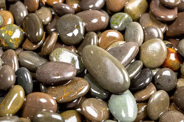 Close-up of smooth sea stones