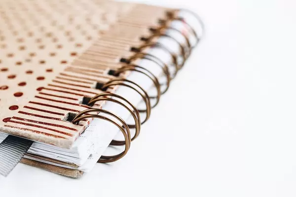Close up of spiral of notebook