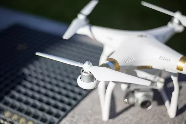 Close-up of the DJI Phantom 3 professional drone