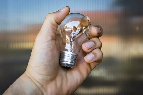 Close-Up Of the Hand Holding the Light Bulb